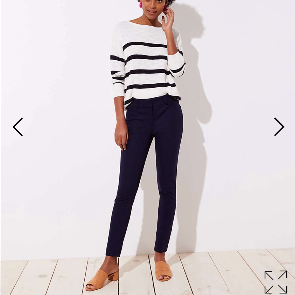 Loft Marisa Skinny Work Capris (Black)